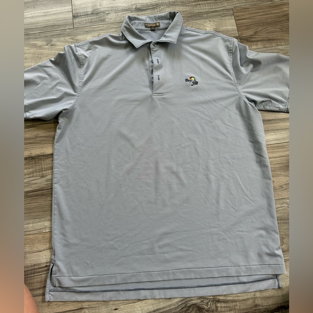 Peter Millar Crown Summer Comfort Men's Golf Bay Hill Polo Arnold Palmer Blue XL